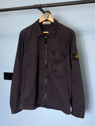 Large Stone Island Navy Blue Old Dye Overshirt Jacket